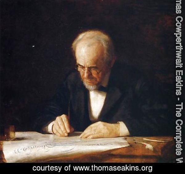 Thomas Cowperthwait Eakins - The Writing Master - Portrait of the Artist's Father