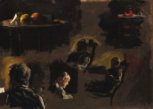 Group of Sketches Eakins' Father, Table with Oranges