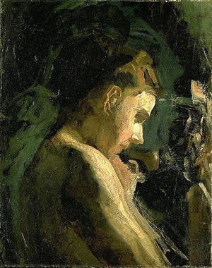 Thomas Cowperthwait Eakins - Study of a Girl's Head