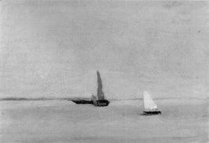 Thomas Cowperthwait Eakins - Study for Ships and Sailboats on the Delaware