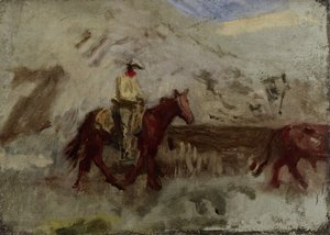 Thomas Cowperthwait Eakins - Sketch for Cowboys in the Badlands 2