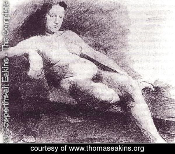 Thomas Cowperthwait Eakins - Nude woman reclining on a couch
