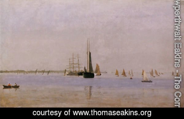 Thomas Cowperthwait Eakins - Ships and Sailboats on the Delaware