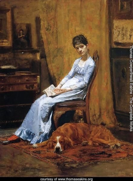 The Artist's Wife and his Setter Dog (Susan Macdowell Eakins)