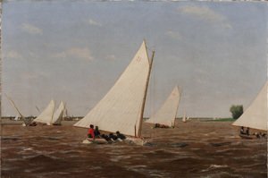 Sailboats Racing on the Delaware