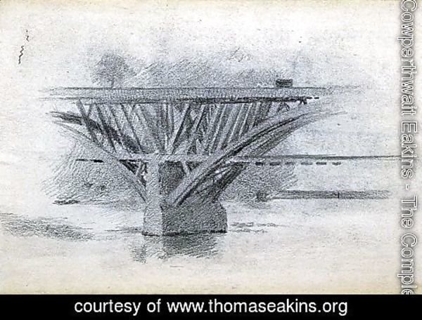 Thomas Cowperthwait Eakins - Drawing Of Girard Avenue Bridge