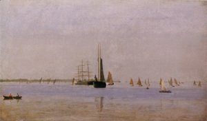 Thomas Cowperthwait Eakins - Ships and Sailboats on the Delaware